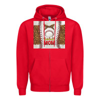 Red baseball mom with leopard tumbler tbs Zipper Hoodie - TumblerDesignByShophia