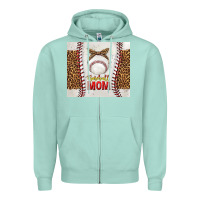 Seafoam baseball mom with leopard tumbler tbs Zipper Hoodie - TumblerDesignByShophia