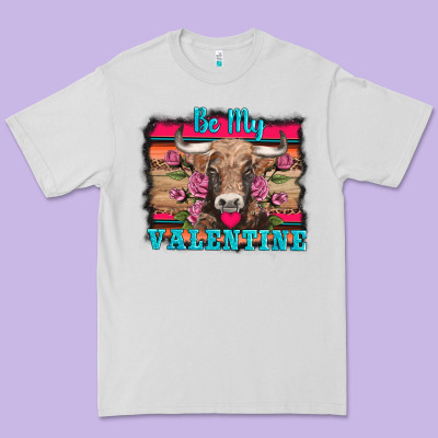 Be My Valentine With Cow Premium Tee Designed By Adodesignshop