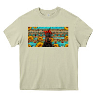 Mossy doberman with sunflowers license plate Heavy Core Tee - Artiststas