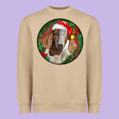 Boer Goat Christmas Heavyweight Sweatshirt Designed By Lillyallendesigns