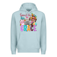 Blue Mist Saved by his grace Easter Day Premium Hoodie - HowdyJamesFarm