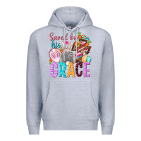 Heather Grey Saved by his grace Easter Day Premium Hoodie - HowdyJamesFarm