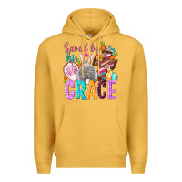 Mustard Saved by his grace Easter Day Premium Hoodie - HowdyJamesFarm