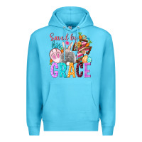 Ocean Blue Saved by his grace Easter Day Premium Hoodie - HowdyJamesFarm