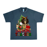 Midnight Navy very merry teacher skeleton Urban Heavy Tee - NancyCooperArtShop