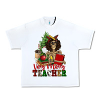 Very Merry Teacher Skeleton Urban Heavy Tee | Teevron