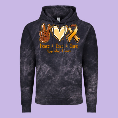 Peace Love Cure Appendix Cancer Vintage Hoodie Designed By Nancycooperartshop