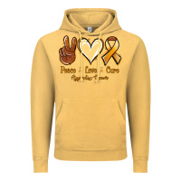 Vintage Mustard Peace love cure Appendix Cancer Vintage Hoodie - NancyCooperArtShop