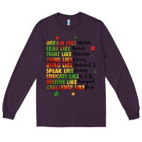 Plum inspiring black leaders juneteenth Long Sleeve Tee - LillyAllenDesigns