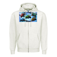 Oatmeal Heather Children trucks Zipper Hoodie - TumblerDesignByShophia