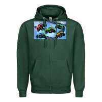 Sports Green Children trucks Zipper Hoodie - TumblerDesignByShophia