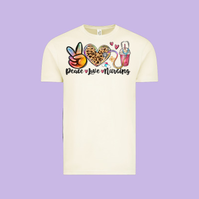 Peace Love Nursing Vintage Tee Designed By Maliassmallbusiness