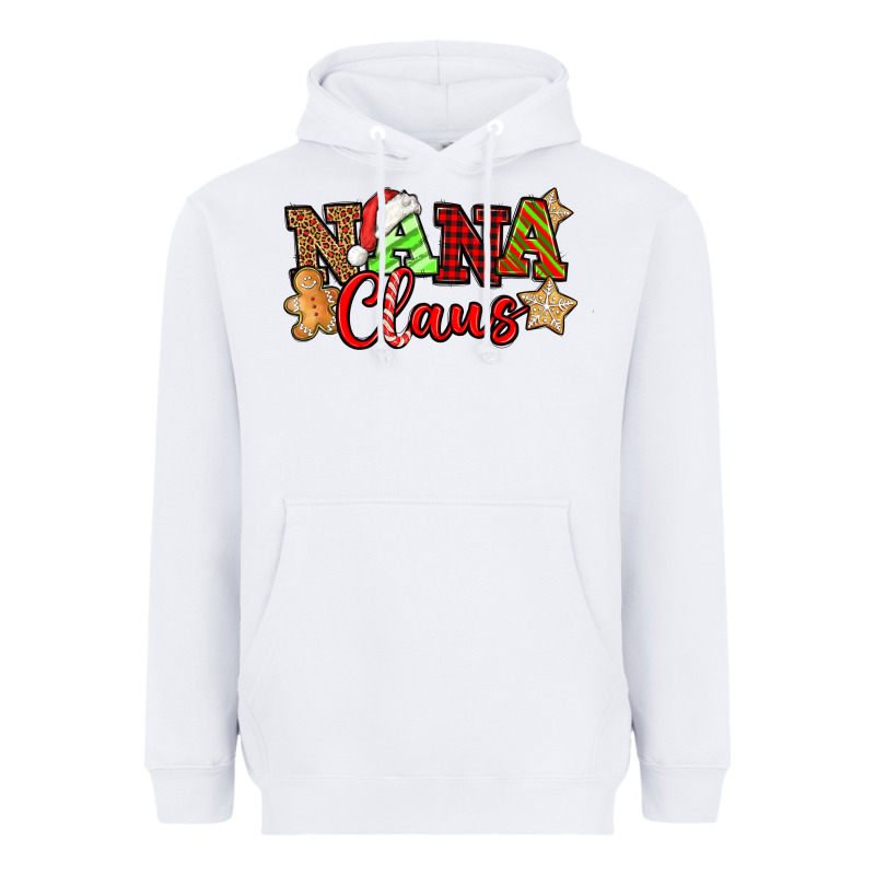 Nana Claus Christmas Lights And Gifts Mother's Day Heavyweight Hoodie by HowdyJamesFarm | Teevron