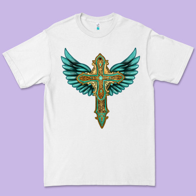 Wing Cross Premium Tee Designed By Artiststas