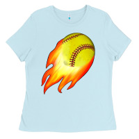 Baby Blue softball Ladies Tee - JahusDesignShop