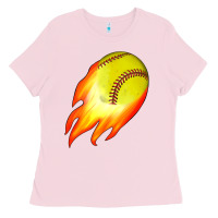 Bubblegum Pink softball Ladies Tee - JahusDesignShop