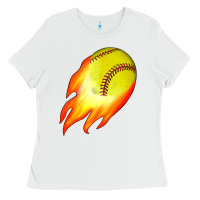 White softball Ladies Tee - JahusDesignShop