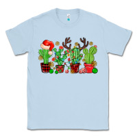 Dusty Blue christmas cactus Classic Tee - MaliasSmallBusiness