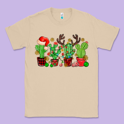 Christmas Cactus Classic Tee Designed By Maliassmallbusiness