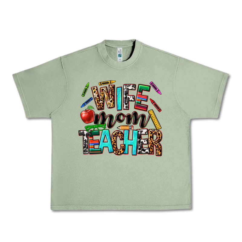 Wife Mom Teacher Urban Heavy Tee by NancyCooperArtShop | Teevron