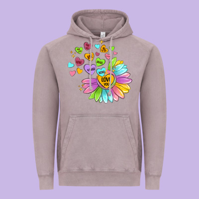Sunflower Love Hugs Vintage Hoodie Designed By Maliassmallbusiness