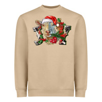 Mushroom Joy Christmas Goat Heavyweight Sweatshirt - LillyAllenDesigns