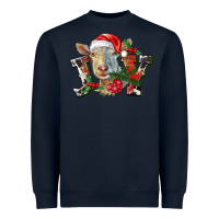 Navy Joy Christmas Goat Heavyweight Sweatshirt - LillyAllenDesigns