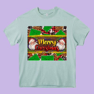 Merry Christmas With Santa Claus Heavy Core Tee Designed By Adodesignshop