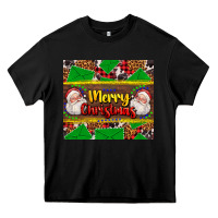 Black merry Christmas with Santa Claus Heavy Core Tee - AdoDesignShop