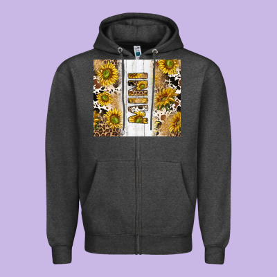 Western Mother's Day Mini With Cowhide And Sunflowers Tumbler Tbs Zipper Hoodie Designed By Tumblerdesignbyshophia