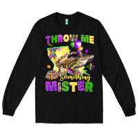 Black throw me something mister louisiana mardi gras Long Sleeve Tee - LillyAllenDesigns