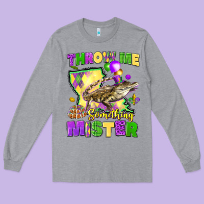 Throw Me Something Mister Louisiana Mardi Gras Long Sleeve Tee Designed By Lillyallendesigns