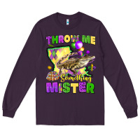 Plum throw me something mister louisiana mardi gras Long Sleeve Tee - LillyAllenDesigns
