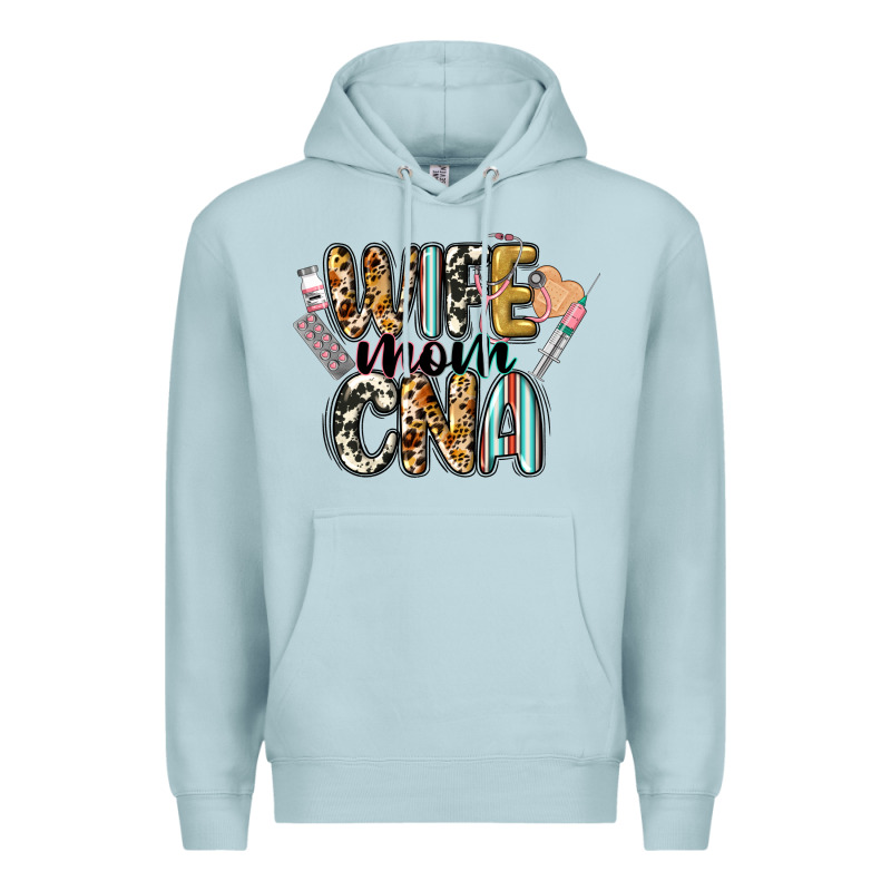 Wife Mom Cna Premium Hoodie by CowGirlArtShop | Teevron