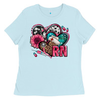 Baby Blue rn registered nurse hearts Ladies Tee - Jasminsmagicworld