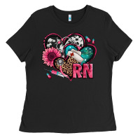 Black rn registered nurse hearts Ladies Tee - Jasminsmagicworld