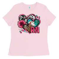 Bubblegum Pink rn registered nurse hearts Ladies Tee - Jasminsmagicworld
