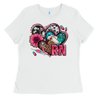 White rn registered nurse hearts Ladies Tee - Jasminsmagicworld