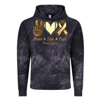 Cloud Black Peace love cure Bone Cancer Vintage Hoodie - NancyCooperArtShop