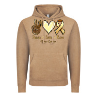 Vintage Coffee Peace love cure Bone Cancer Vintage Hoodie - NancyCooperArtShop