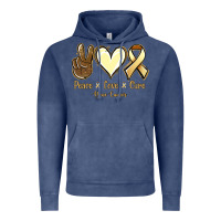 Vintage Denim Peace love cure Bone Cancer Vintage Hoodie - NancyCooperArtShop