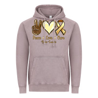 Vintage Zinc Peace love cure Bone Cancer Vintage Hoodie - NancyCooperArtShop