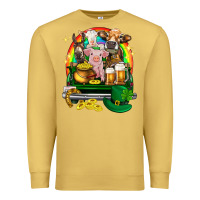 Antique Gold St. Patrick's Day farm animals on truck Premium Sweatshirt - HowdyJamesFarm
