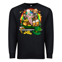 Black St. Patrick's Day farm animals on truck Premium Sweatshirt - HowdyJamesFarm