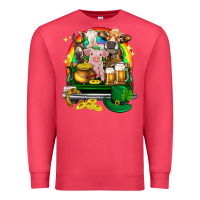 Cardinal St. Patrick's Day farm animals on truck Premium Sweatshirt - HowdyJamesFarm