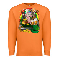 Carrot St. Patrick's Day farm animals on truck Premium Sweatshirt - HowdyJamesFarm