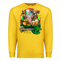 Lemon St. Patrick's Day farm animals on truck Premium Sweatshirt - HowdyJamesFarm