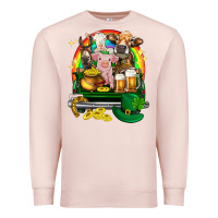 Pale Pink St. Patrick's Day farm animals on truck Premium Sweatshirt - HowdyJamesFarm