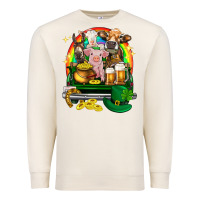 Sandshell St. Patrick's Day farm animals on truck Premium Sweatshirt - HowdyJamesFarm